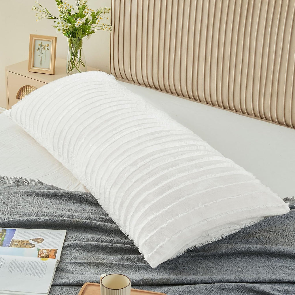 Bedelite Body Pillow Cover with Zipper Closure, Decorative Boho Fleece Pillowcase 20 x 54 Inches, Luxury Fluffy Plush Long Body Pillow Pill…