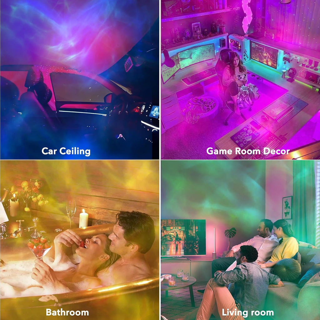 VoMii Ocean Wave Projector Light,16 Colors Luminorthe Cube Lamp with Dynamic Wave Effect, Northern Lights Projector Ambient Lighting with…