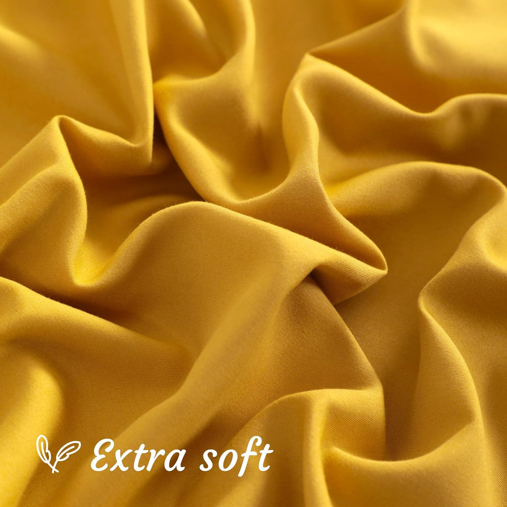 Ntbay Ginger Yellow Microfiber Pillowcases Set of 2, 20x26 Inches, Soft, Wrinkle, Fade Resistant