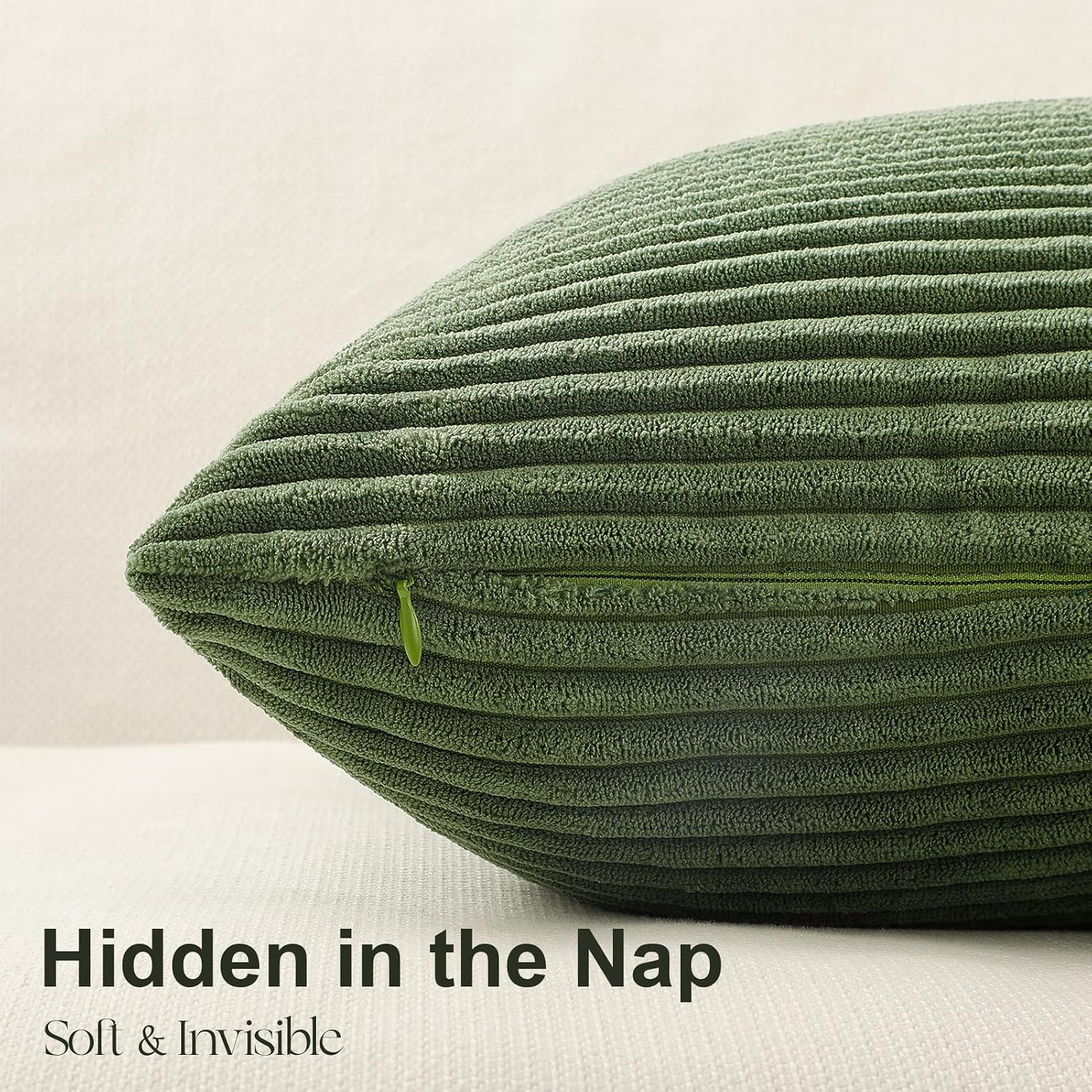 Topfinel SageGreen Throw Pillow Covers, Boho Farmhouse 20x20 Inch Cushion Covers Set of 4, Soft Corduroy Home Decor for Couch Bed Sofa Living…