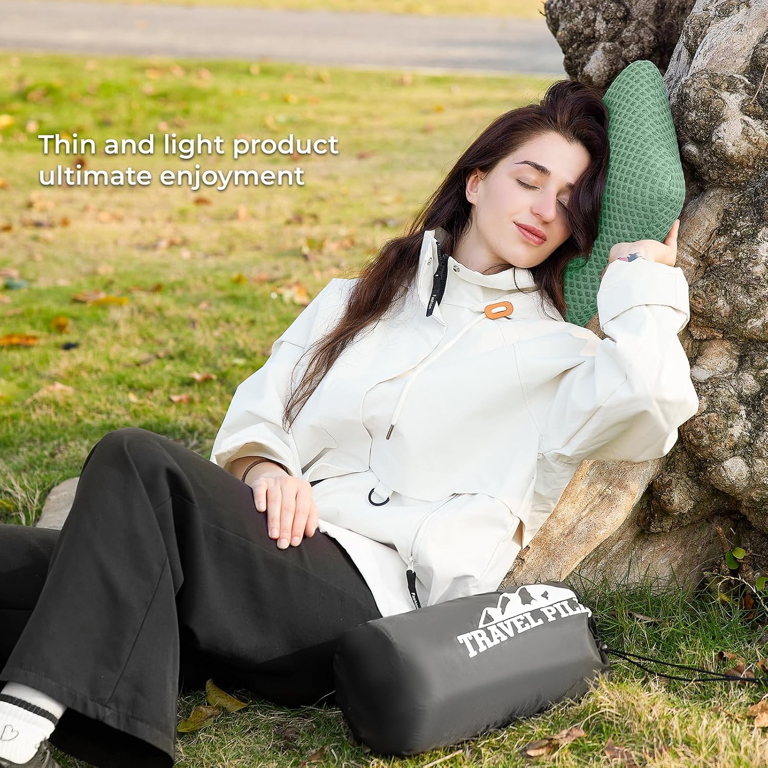 Peujew Travel Pillow Memory Foam Pillows, Camping Pillow-Compressible Medium Firm, Breathable Cover, Ideal Backpacking Hiking, Bed Pillows,…