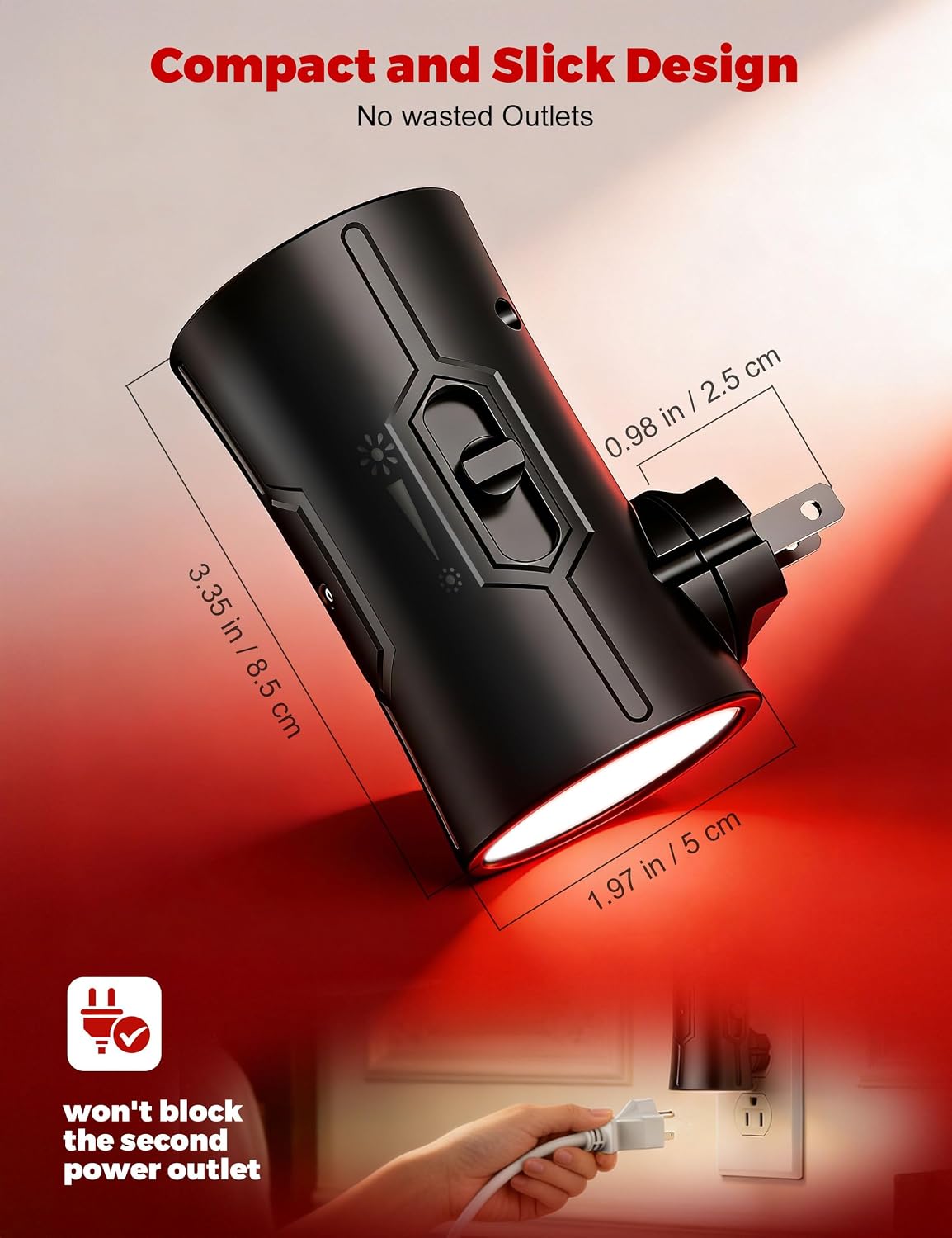 Fesnne Night Light, 2-Pack Dimmable Plug-in Night Light with Auto On/Off & 90°Rotatable Plug, 0-100LM Adjustable Brightness,1W Ultra Low En…