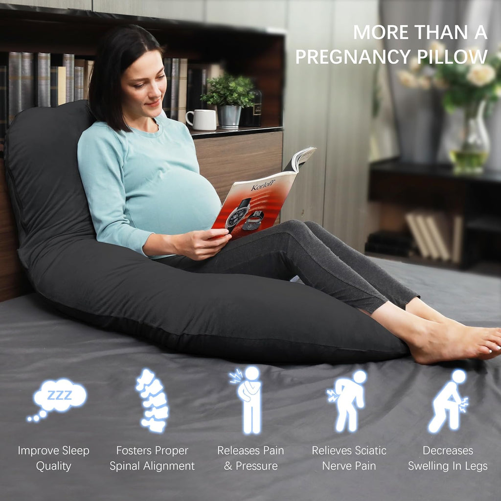 Moonpark MOON PARK Pregnancy Pillows for Sleeping - U Shaped Full Body Maternity Pillow with Removable Cover - Support for Back, Legs, Bell…