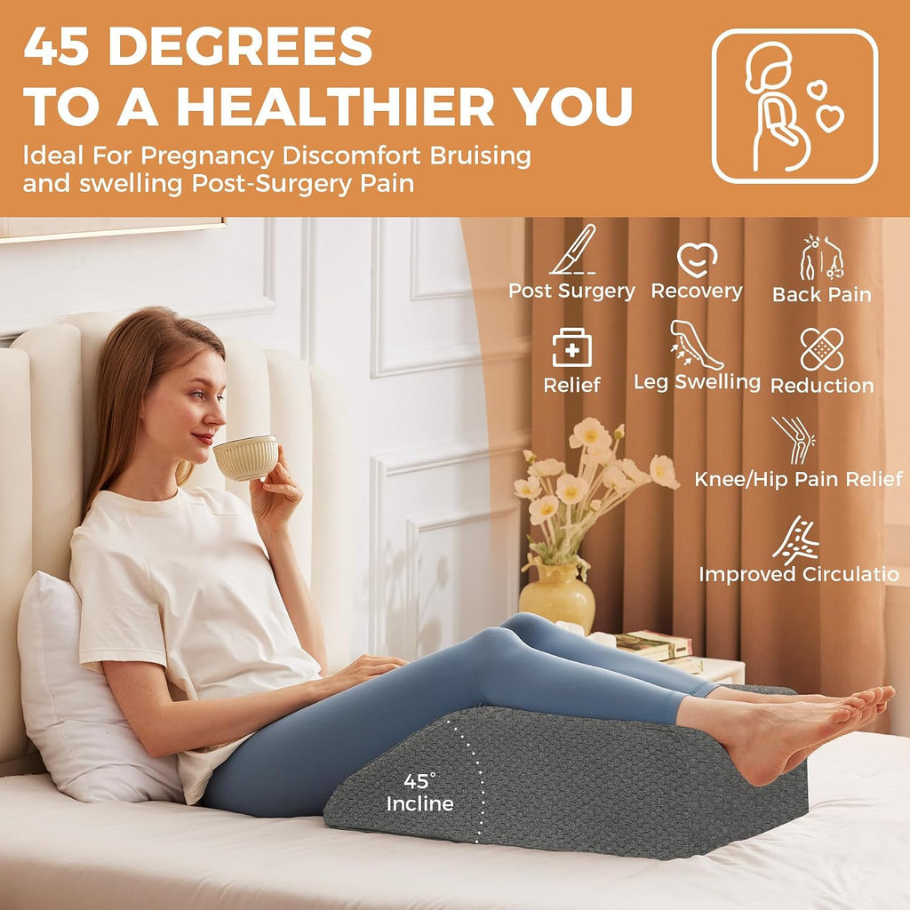 EnjoyaBetterLifeFromHere BIEEZZK Leg Pillow Elevation Blood Circulation, Leg Elevating Pillows for After Surgery, Sleeping, Memory Foam Wed…