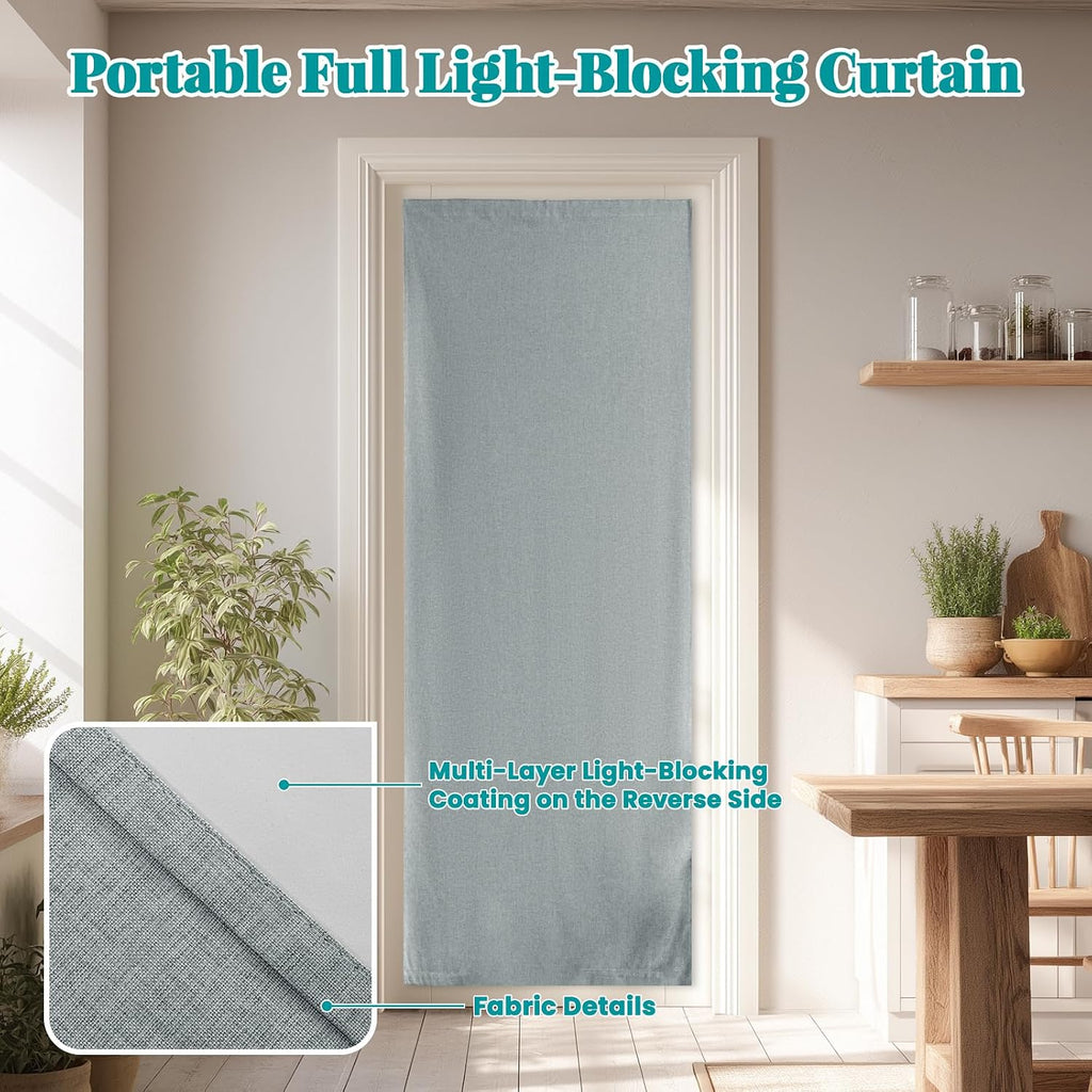 100% Blackout French Door Curtain- Privacy Thermal Insulated Door Window Curtain for Patio Front Tricia Sidelight Panel, W25 x L72 inch…