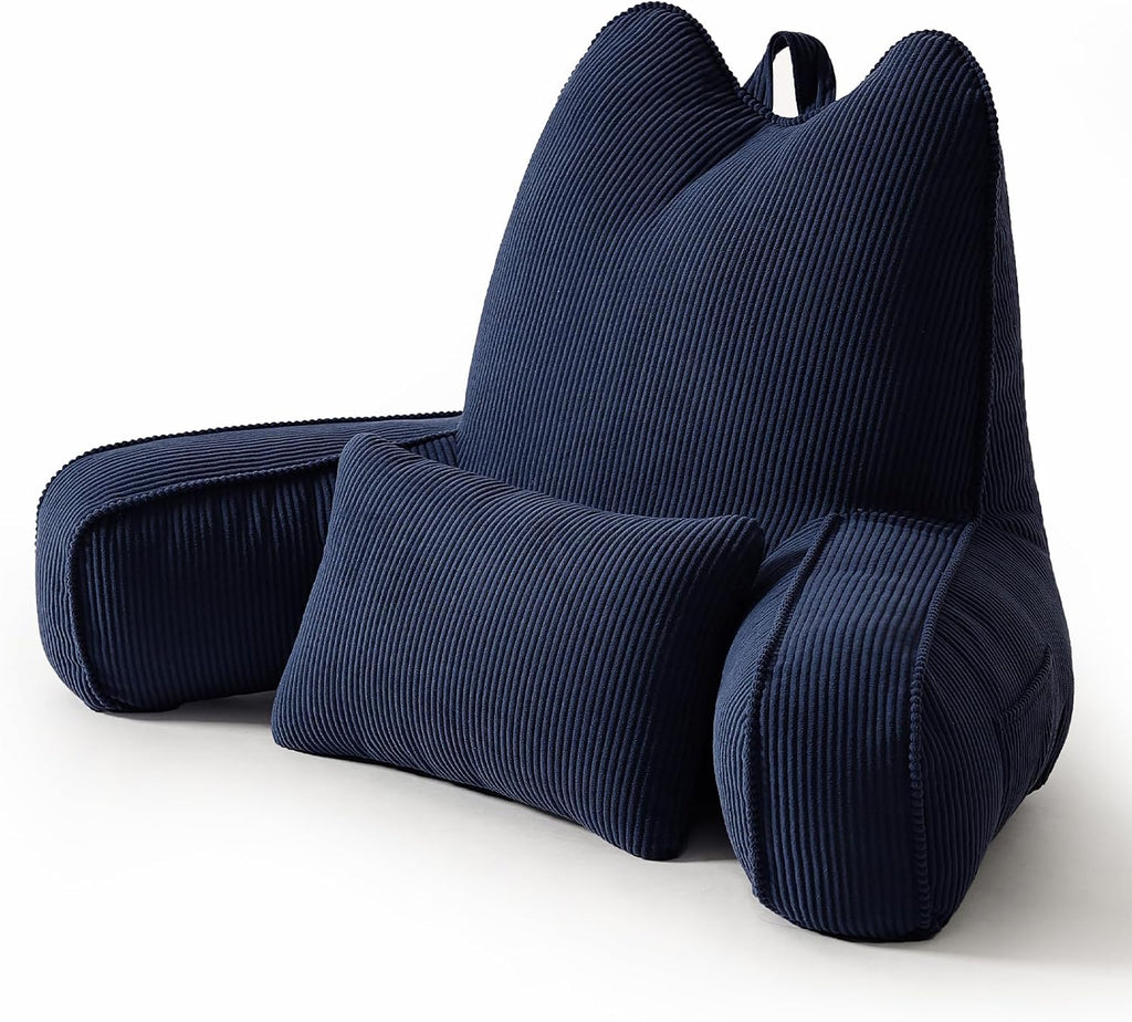 Ailuteie Patented Design Corduroy Sit Up Pillow for Bed with Arms, Reading Pillow for Adults with Extra Lumbar Pillow, Bed Rest Backrest fo…