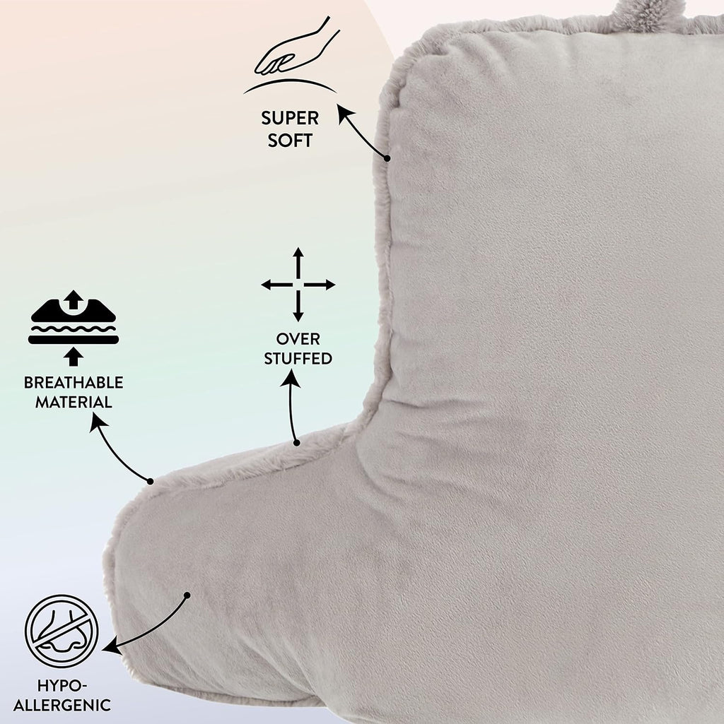 Urban Lifestyle Rabbit Faux Fur Backrest Pillow, Grey
