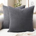 Softalker Throw Pillow Covers 16x16 Inch, Set of 2, Soft Corduroy Boho Stripe Decorative Pillow Cover, Couch Fluffy Pillow Cover for…
