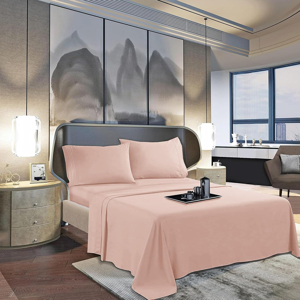 MocassiLuxuryBedding Mocassi Full Sheet Set - Luxury Hotel 1800 Premier Bedding Sheets & Pillowcases - Ultra Soft Breathable & Cooling Bed…