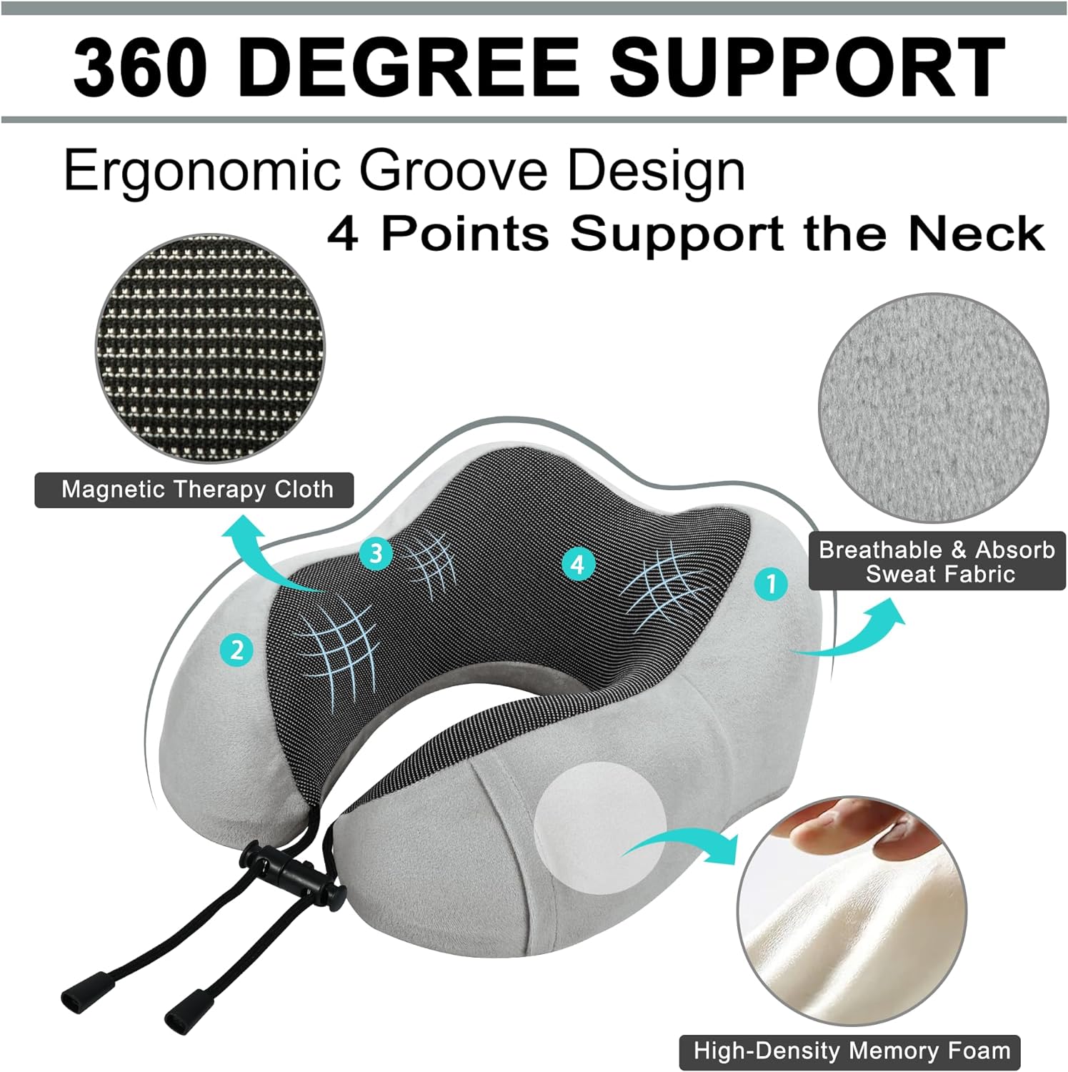 urnexttour Travel Pillow and Blanket Set Neck Pillows Travel Essentials with Sleep Mask for Airplane Car Memory Foam Grey