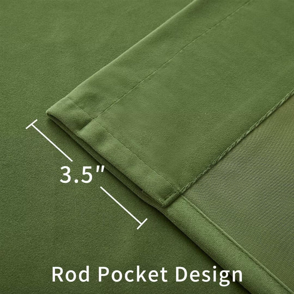 Joydeco Green Velvet Curtains 96 inch 2 Panel, Room Darkening Super Soft Velvet Drapes for Bedroom Living Room Thermal Insulated Window Dra…