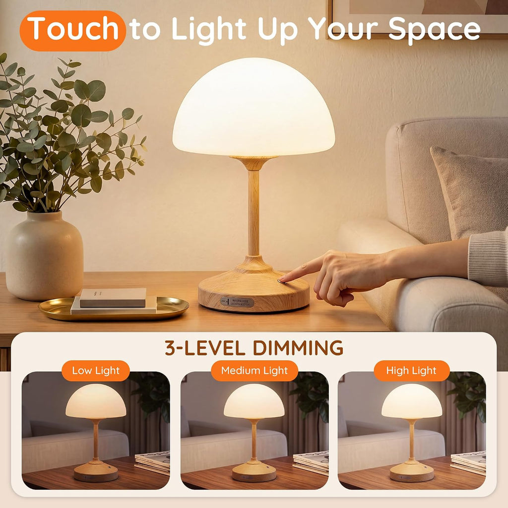 Dawnwake Table Lamp Cordless Lamp for Bedroom, Small Bedside Desk Table Lamp,5000mAh Rechargeble Battery Operated Dimmable Table…