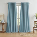 Keqiaosuocai Extra Long 108 Inch Full Blackout Curtains for Large Window, Linen Textured Back Tab Hook Belt Pleated Tall Drapes for Living…