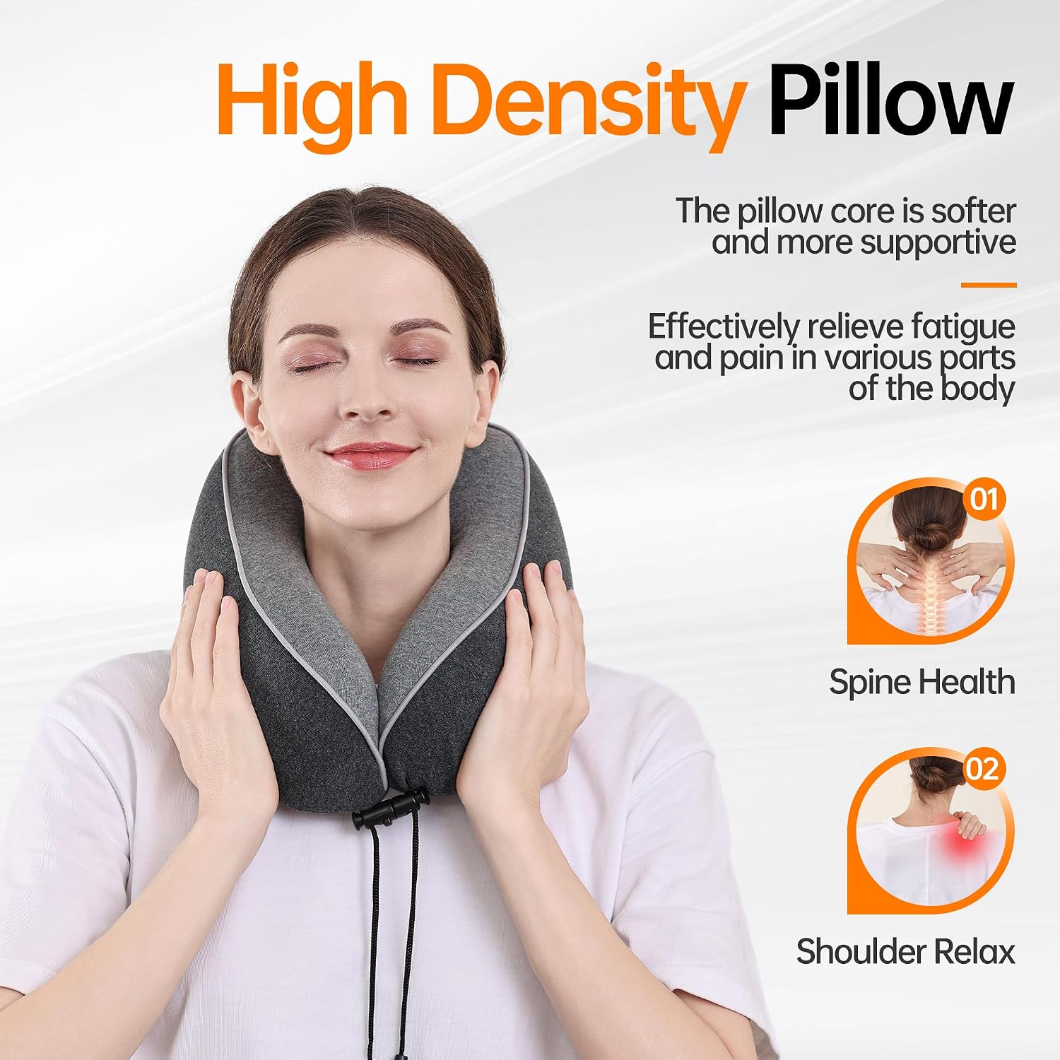 MANXUEKAI Travel Neck Pillow 100% Pure Memory Foam Travel Pillow for Sleeping on Airplane, Car, Train, Bus, Office and Home Use, Washable…