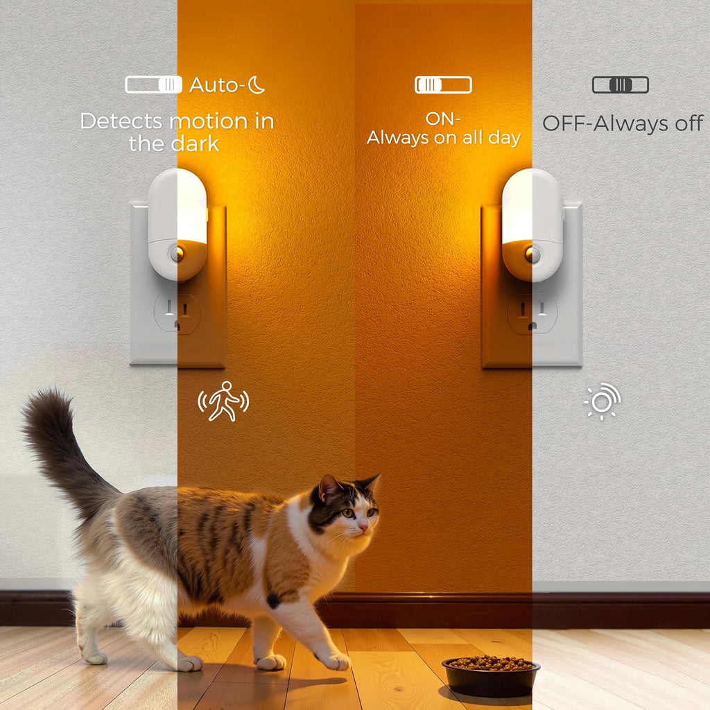 L LOHAS LED Motion Sensor Night Light, 2Pack, Motion Activated Night Light, Night Lights Plug into Wall, 3CCT Amber/3000K/5000K…