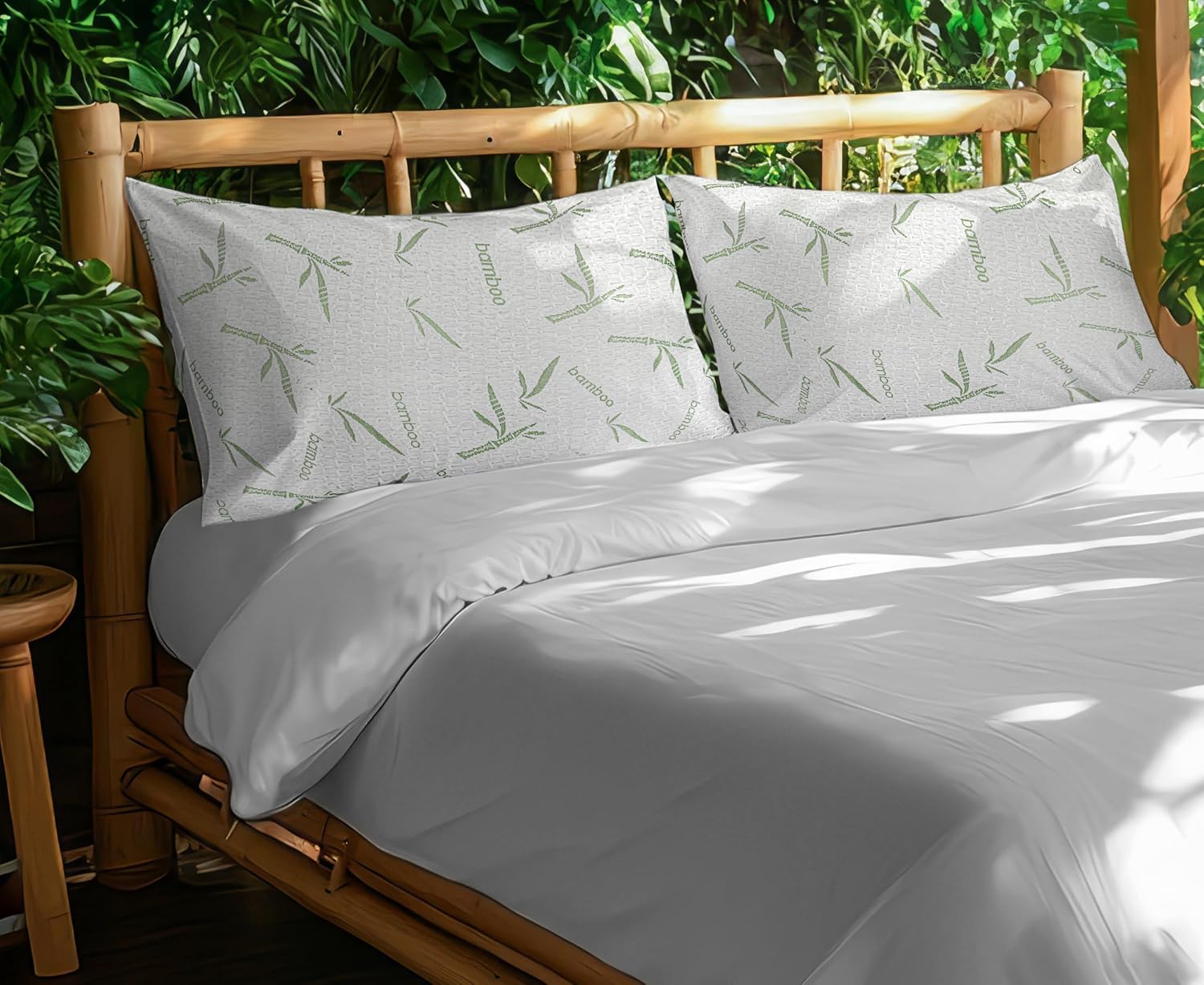 Utopia Bedding Waterproof Pillow Protectors with Zipper Standard Size (2 Pack), Soft and Cooling Bamboo Viscose Pillow Covers, Bed Bug…