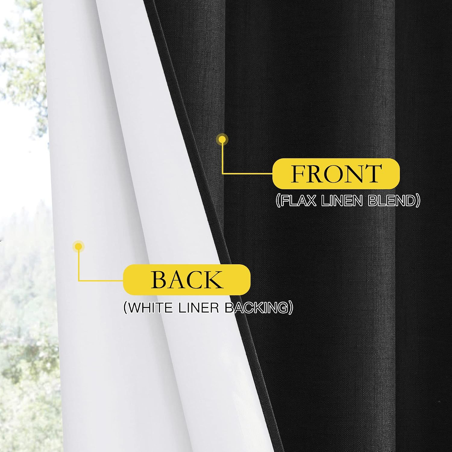 NICETOWN Vintage Open Linen Weave Flax Thermal Curtains, 100% Blackout Curtains 120 inches Long for Dining Room, Soundproof Window…