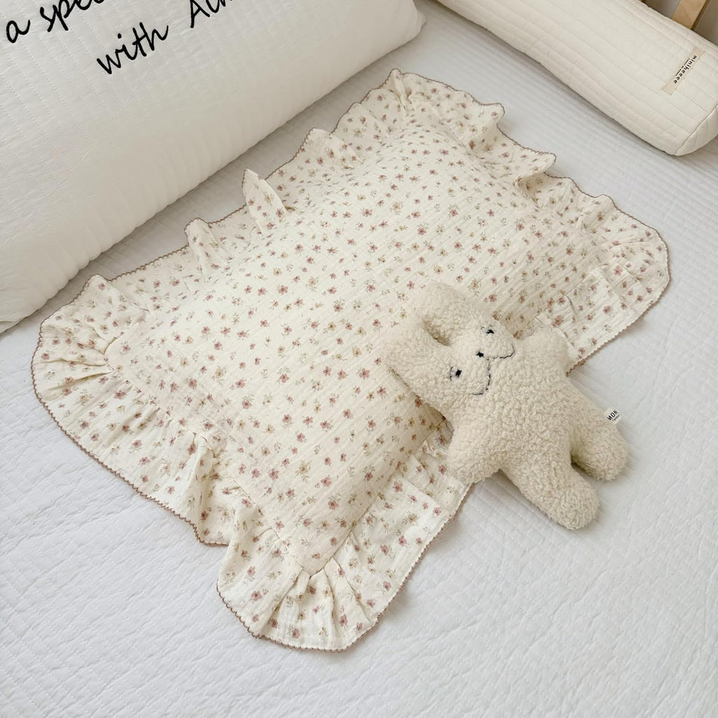 BuLuTu Soft Cotton Kids Pillowcases for Girls Boys, Pink Floral Toddler Pillowcases Standard Size, Cotton Muslin Pillow Protector for…