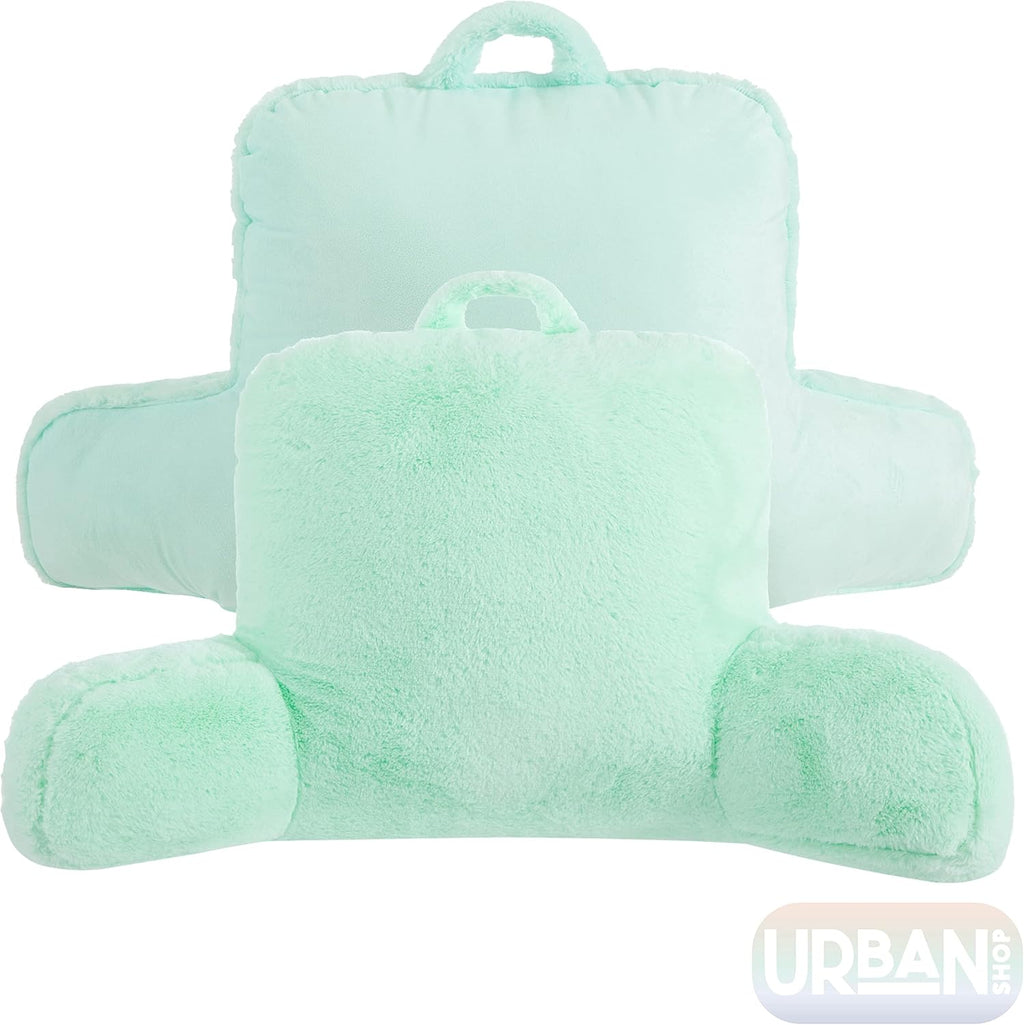 Urban Lifestyle Rabbit Faux Fur Backrest Pillow, Mint