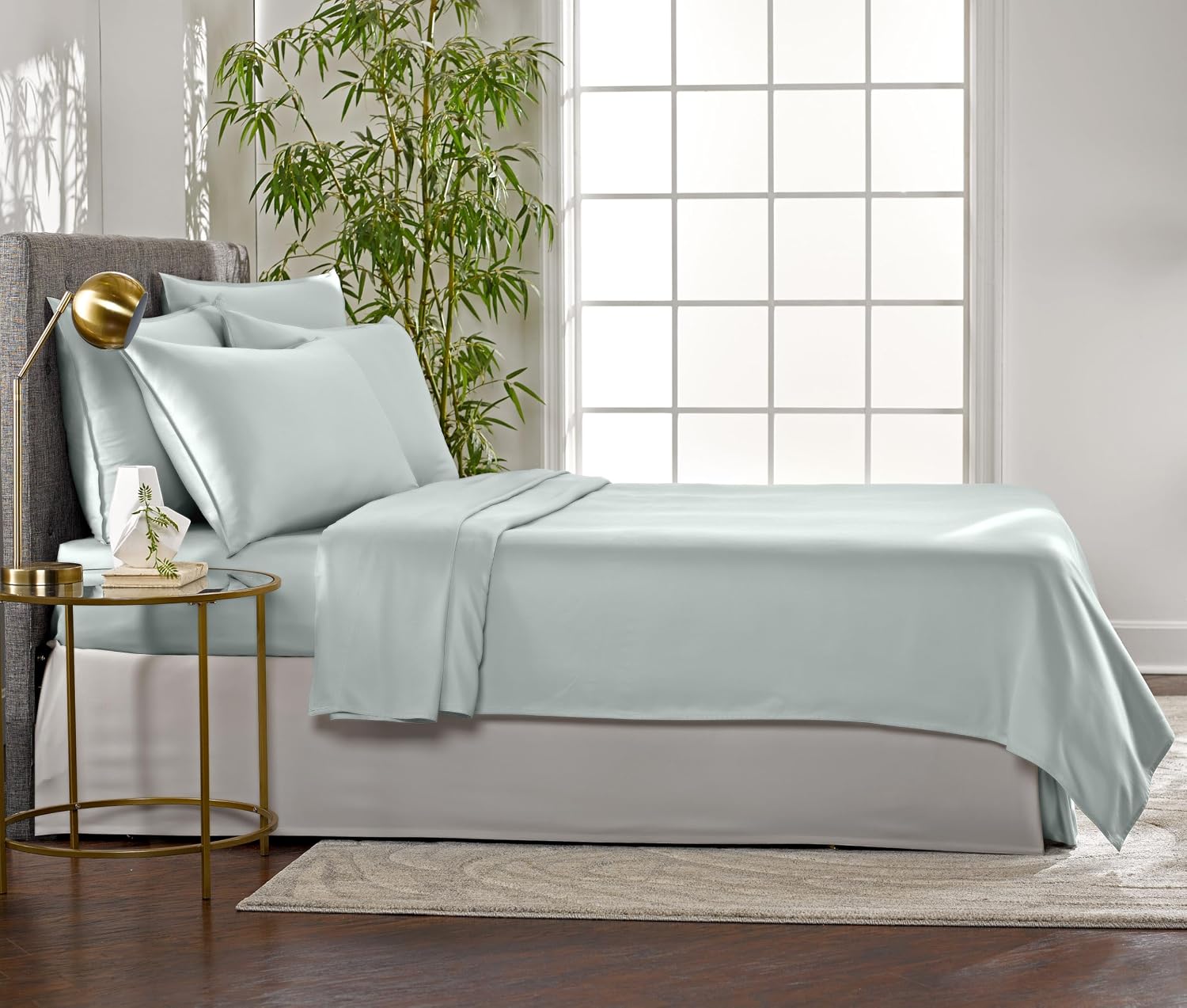 PureBamboo Pure Bamboo Full Sheets, Genuine 100% Organic Viscose Derived from Bamboo Bed Sheet Set, Luxuriously Soft & Cooling, Double Stit…