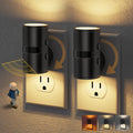 JandCase Motion Night Light, Rotating Night Lights Plug into Wall, 3 Colors 3000K-5000K-Amber, Dusk to Dawn & Motion Sensor, 3 Level…