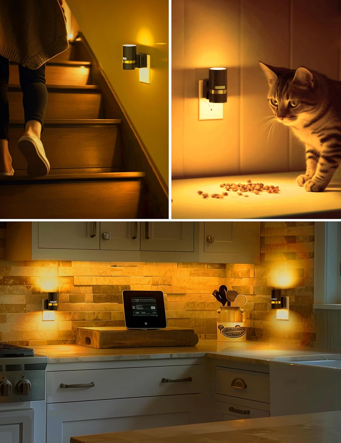 L LOHAS LED Motion Sensor Night Light Plug in, Night Lights Plug into Wall with Adjustable Brightness, 1600K Amber Light, 1W…