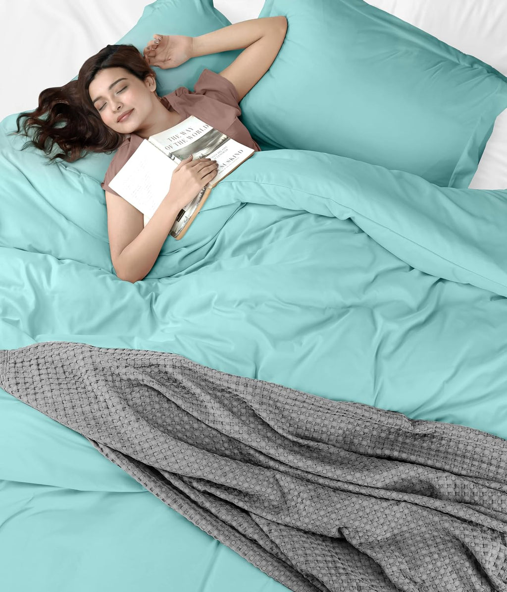 Utopia Bedding Duvet Cover Queen Size - 3 Piece with Zipper Closure - 1 Comforter Cover 90X90 Inches & 2 Pillow Shams 20X26 Inches (Spa…