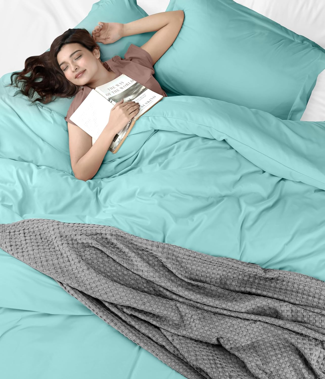 Utopia Bedding Duvet Cover Queen Size - 3 Piece with Zipper Closure - 1 Comforter Cover 90X90 Inches & 2 Pillow Shams 20X26 Inches (Spa…
