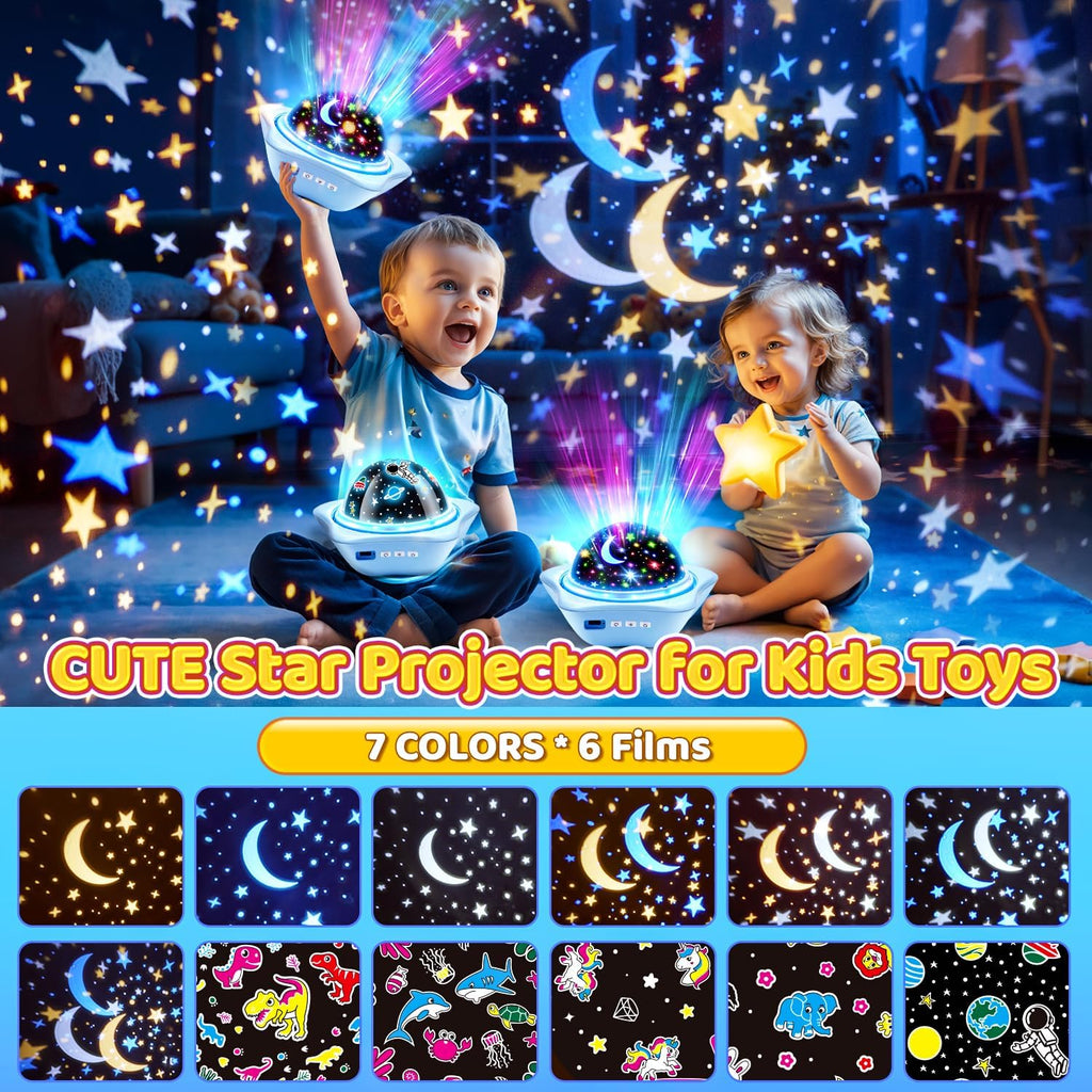 OneFire Star Projector Light Up Toys, Glow In The Dark Stars for Ceiling Projection Kids Toys, Dimmable Night Light Projector for Kids Room,…