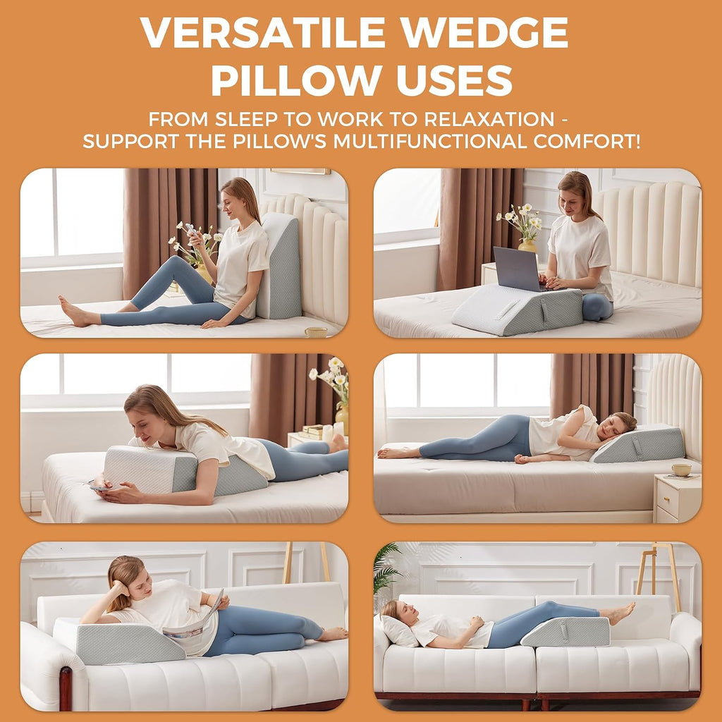 EnjoyaBetterLifeFromHere BIEEZZK Leg Pillow Elevation Blood Circulation, Leg Elevating Pillows for After Surgery, Sleeping, Memory Foam Wed…