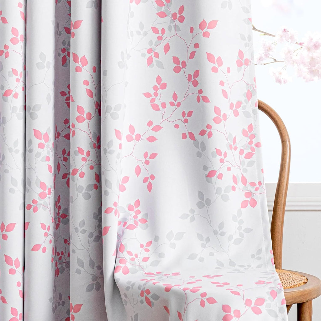 Meetsky 95% Blackout Pink Curtains for Bedroom - 96 Inch Curtains 2 Panel Set Thermal Insulated Grommet Window Treatments Light Blocking Dr…