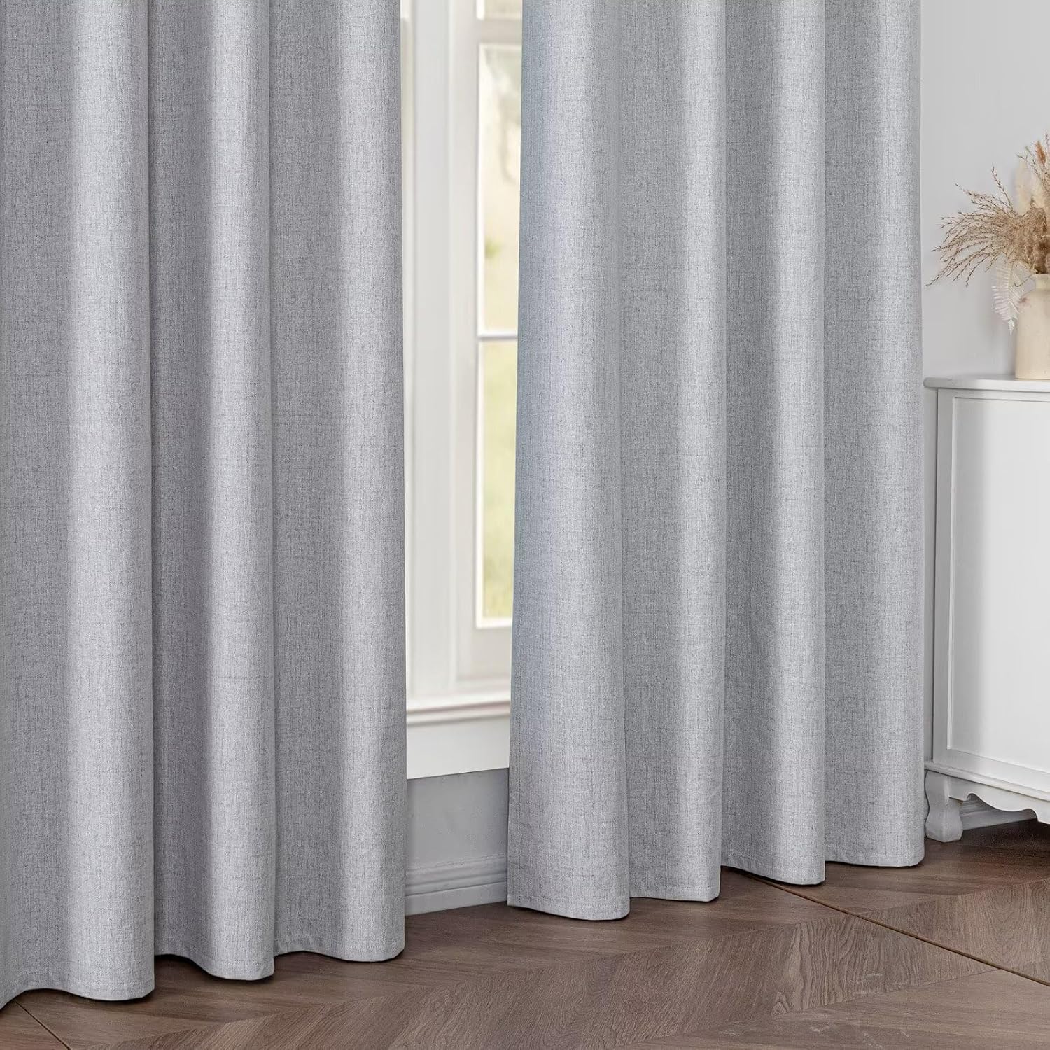 Blackout Curtains Customsize for Bedroom,100% Black Out Curtains 1 Panel Thermal Insulated Room Darkening Drapes Rod Pocket & Back Tab…