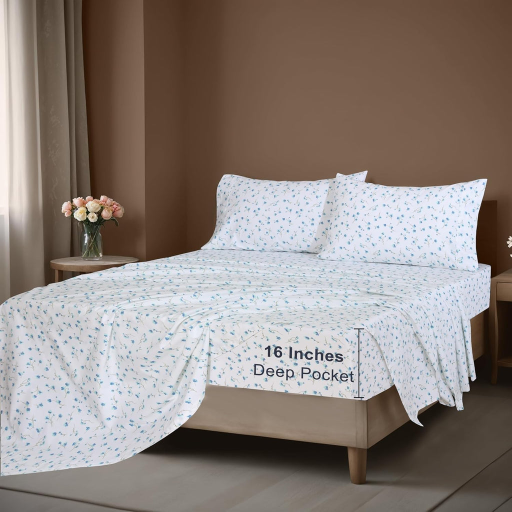 Zoyer 100% Cotton Sheets – Full Size Percale Bedding, Cooling & Breathable, Durable with a Crisp, Soft & Comfortable Feel, 16" Deep Pocket,…