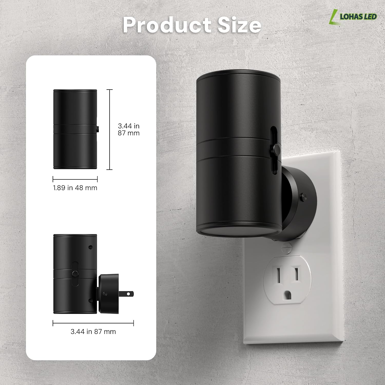 L LOHAS LED Night Light, Night Lights Plug into Wall with 5 Colors, Dusk to Dawn Sensor, 330° Rotating LED Nightlight Plug In for Kids…