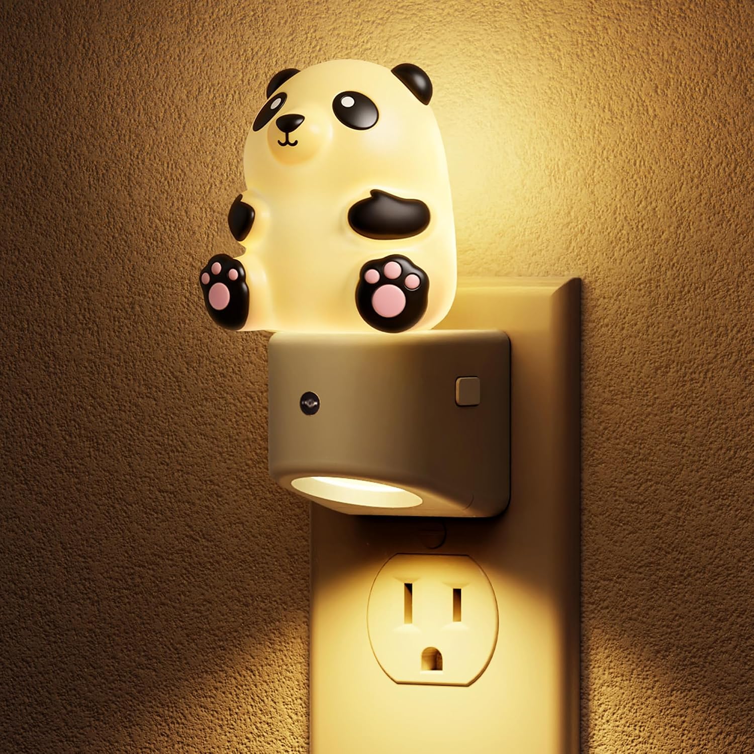 L LOHAS LED Night Light for Kids, 3D Panda Night Light Plug in, Dusk to Dawn Nursery Night Lights, RGB+Soft White 3000K, 3 Lighting…