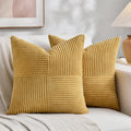 Fancy Homi 2 Packs Mustard Yellow Decorative Throw Pillow Covers 20x20 Inch for Living Room Couch Bed Sofa, Farmhouse Boho Home Decor…