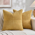 Fancy Homi 2 Packs Mustard Yellow Decorative Throw Pillow Covers 22x22 Inch for Living Room Couch Bed Sofa, Farmhouse Boho Home Decor…