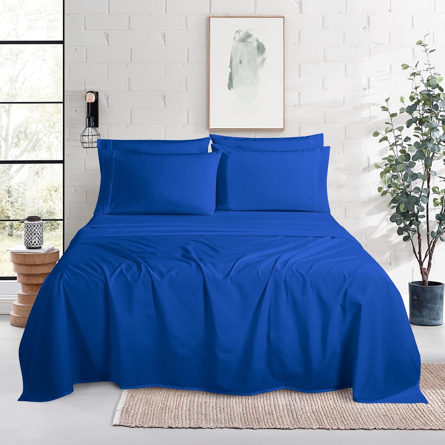 MocassiLuxuryBedding Mocassi Luxury 6-Piece Sheet Set, Ultra Soft 1800 Hotel Quality Microfiber Sheet Set, Fits Mattresses Up to 18 to 24 I…