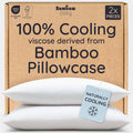 Bambaw 100% Viscose Derived from Bamboo Pillowcase Standard Size – Set of 2 Cooling Pillow Cases for Hot Sleepers, Breathable & Good for th…