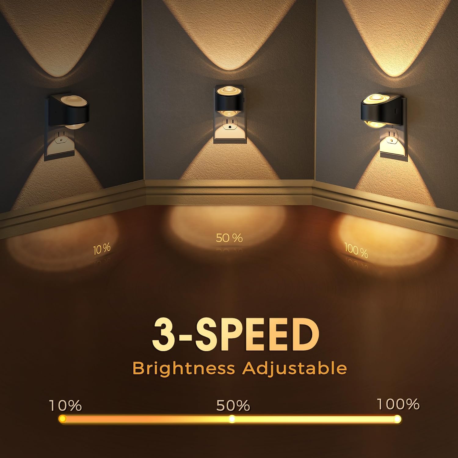 Briignite Projector Night Light, Night Lights Plug into Wall, Soft White for Bedroom, Dimmable Brightness Dusk to Dawn Nightlight for…