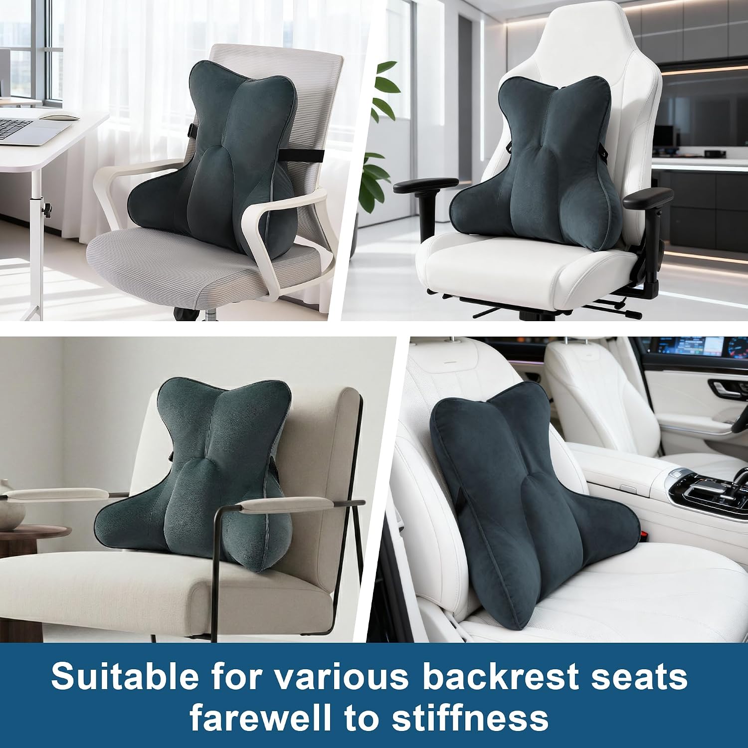 Ailuteie Lumbar Support Pillow(Pat. Pend) for Lower Back – Multi-Functional Ergonomic Lumbar Cushion, Reading Pillow for Office Chair, Car…