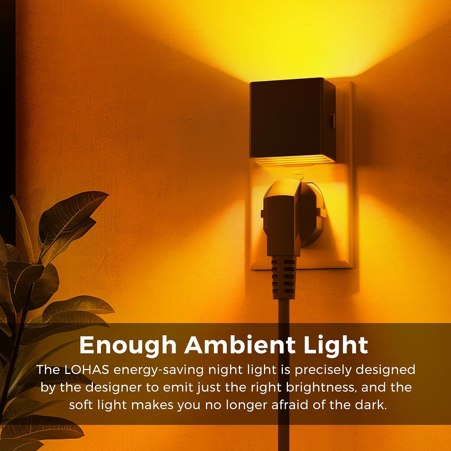 L LOHAS LED Night Light, Night Lights Plug into Wall,[2-Pack] Dimmable Night Light with Light Sensor,1800K Amber Light, Modern Nightlight…