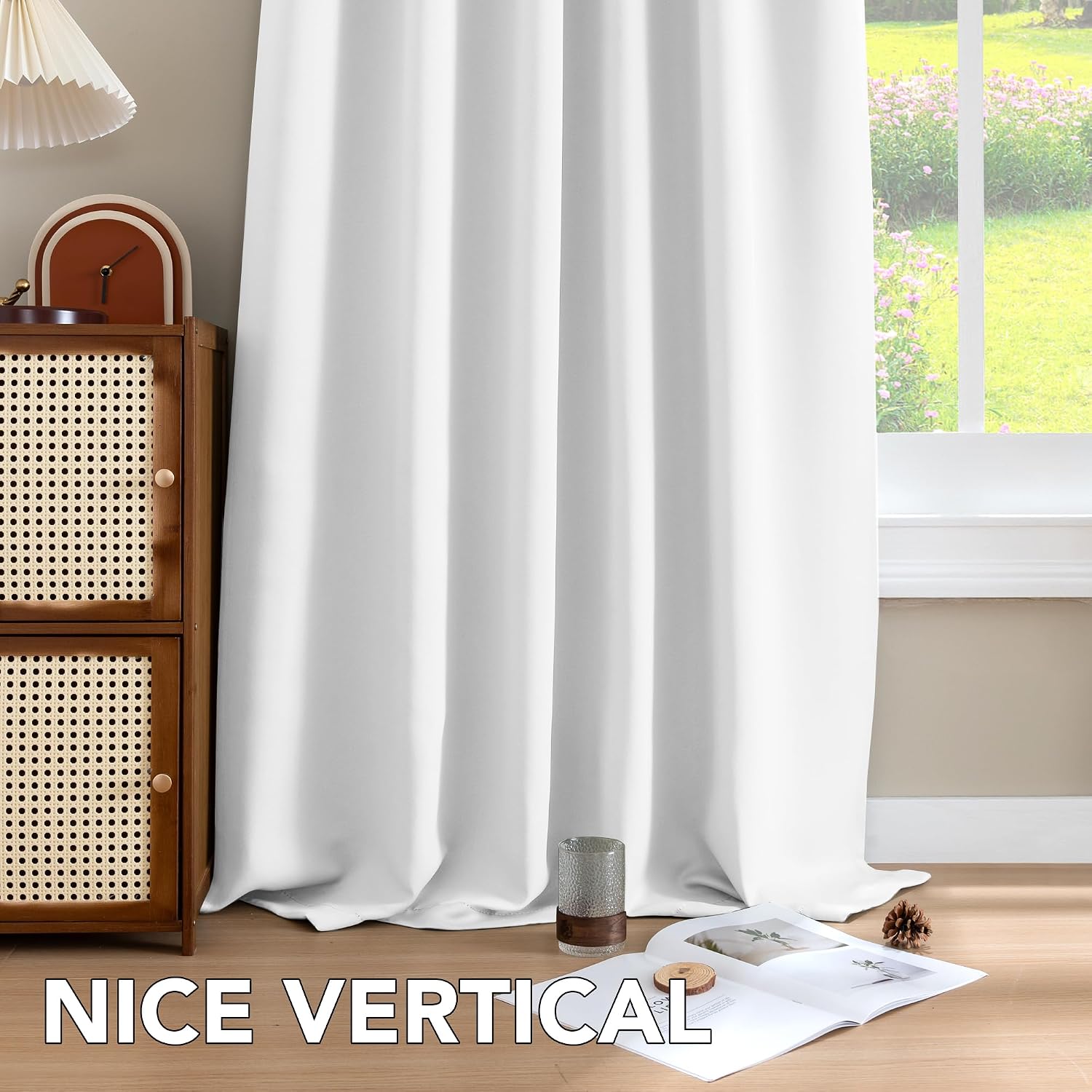 H.VERSAILTEX White Curtains Thermal Insulated Window Treatment Panels Room Darkening Privacy Assured Drapes for Living Room Bac…