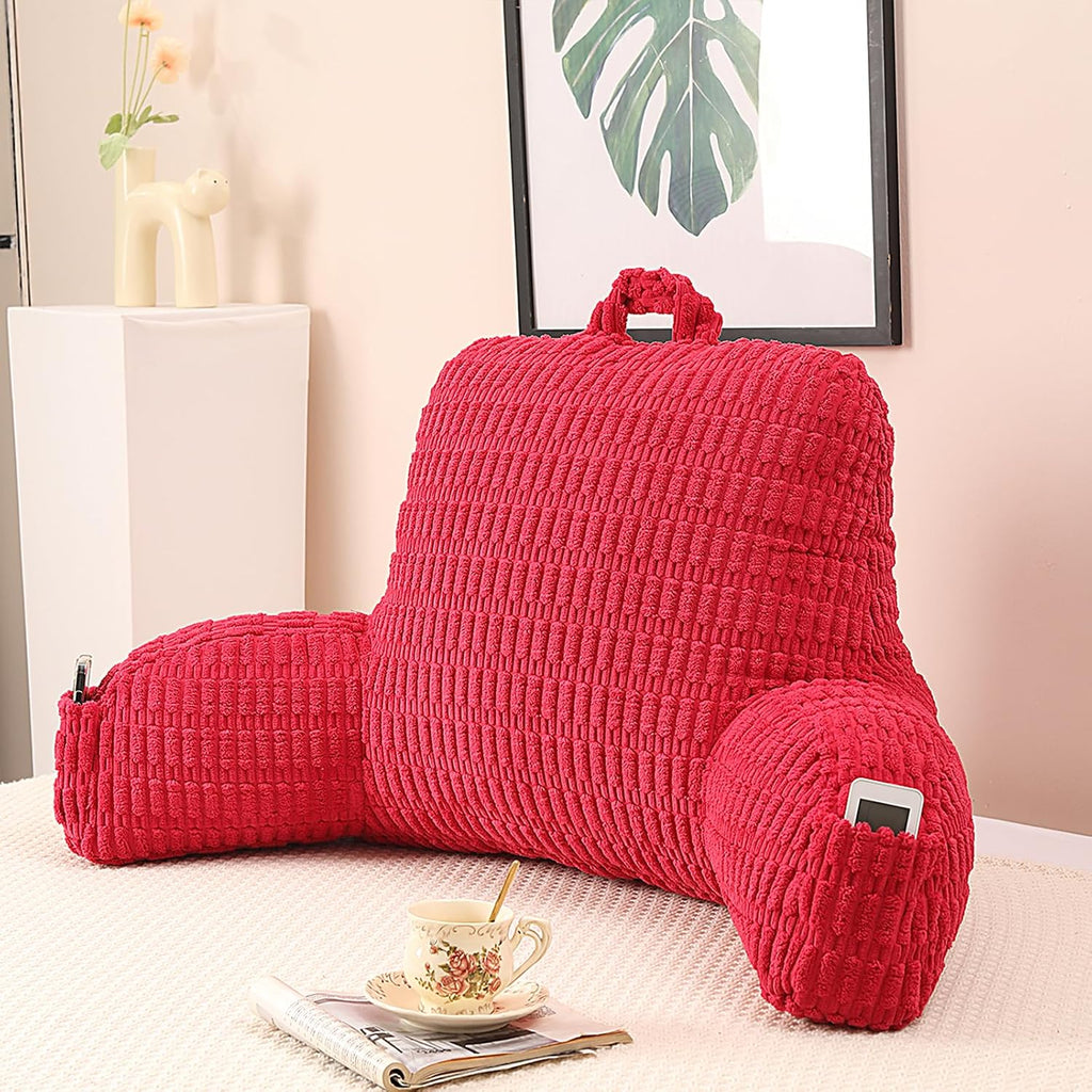 Pajeo Extra Large Sitting Pillow for Bed,19" Reading Pillow for Sitting Up with Arms, Oeko-TEX Certified Sturdy Backrest for Couch & Floor S…