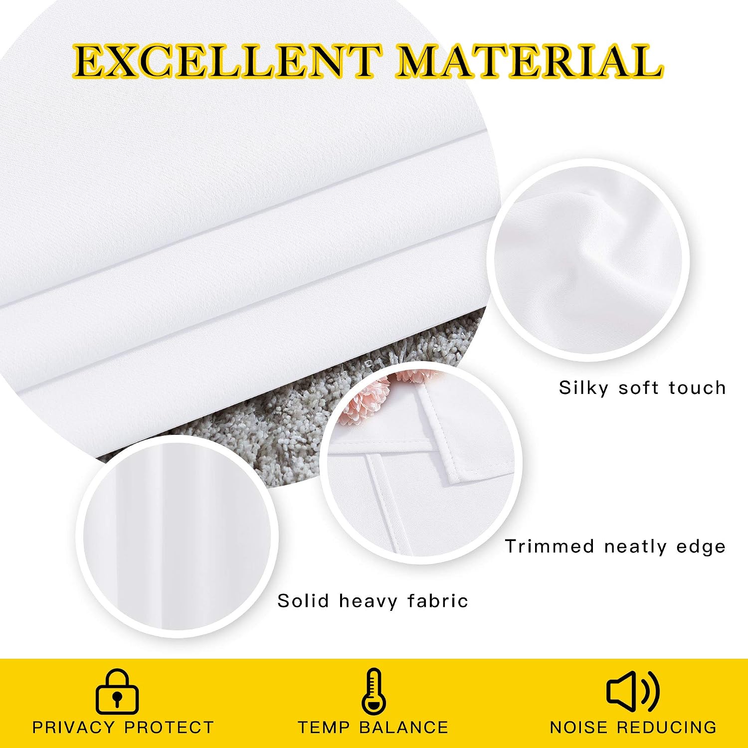 NICETOWN White Room Darkening Curtain Panels - Tripe Weave Thermal Insulated Grommet Room Darkening Window Draperies and Curtains for…