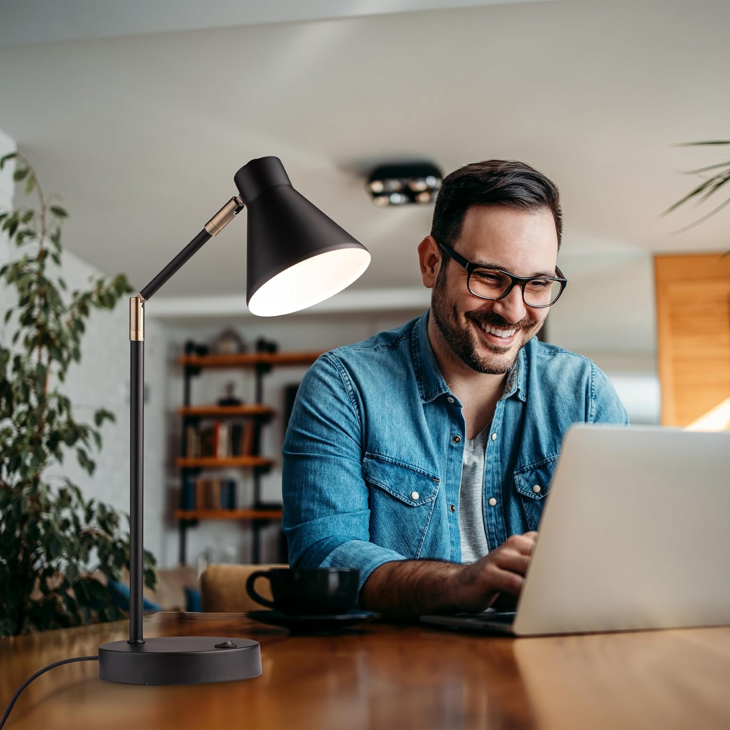 O'Bright Astrum - LED Desk Lamp with Dual USB Charging Ports, 100% Metal, 270 Degree Swivel Arms, Soft White Light (3000K), Bedside &…