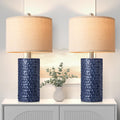 PARTPHONER 23" Modern Ceramic Table Lamp Set of 2, Table Lamps for Living Room, Rustic Farmhouse Bedside Lamps Nightstand lamp for…