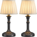 KDG Cordless Portables Table Lamp Set of 2, LED Fabric Shade Small Desk Lamps, 4000mAh Battery Powered Lighting, 2700K Stepless Dimmable…