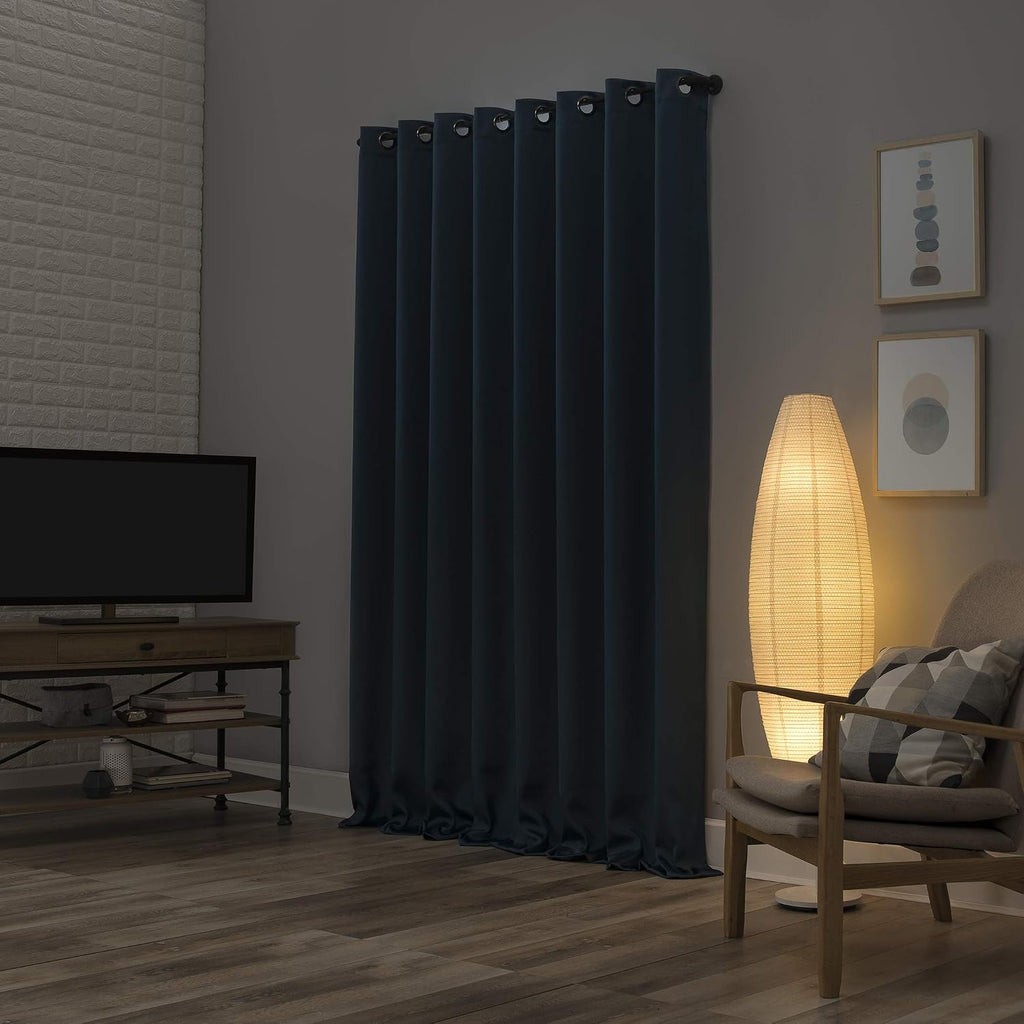 Sun Zero Nordic 2-pack Theater Grade Extreme 100% Blackout Grommet Curtain Panel Pair, 52" x 63", Teal