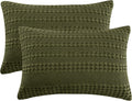 Phf 100% Cotton Waffle Pillow Shams Queen Size, 2 Pack 20" x 30" Soft Skin-Friendly Pillowcases, No Filling, Aesthetic Woven and Breathable…